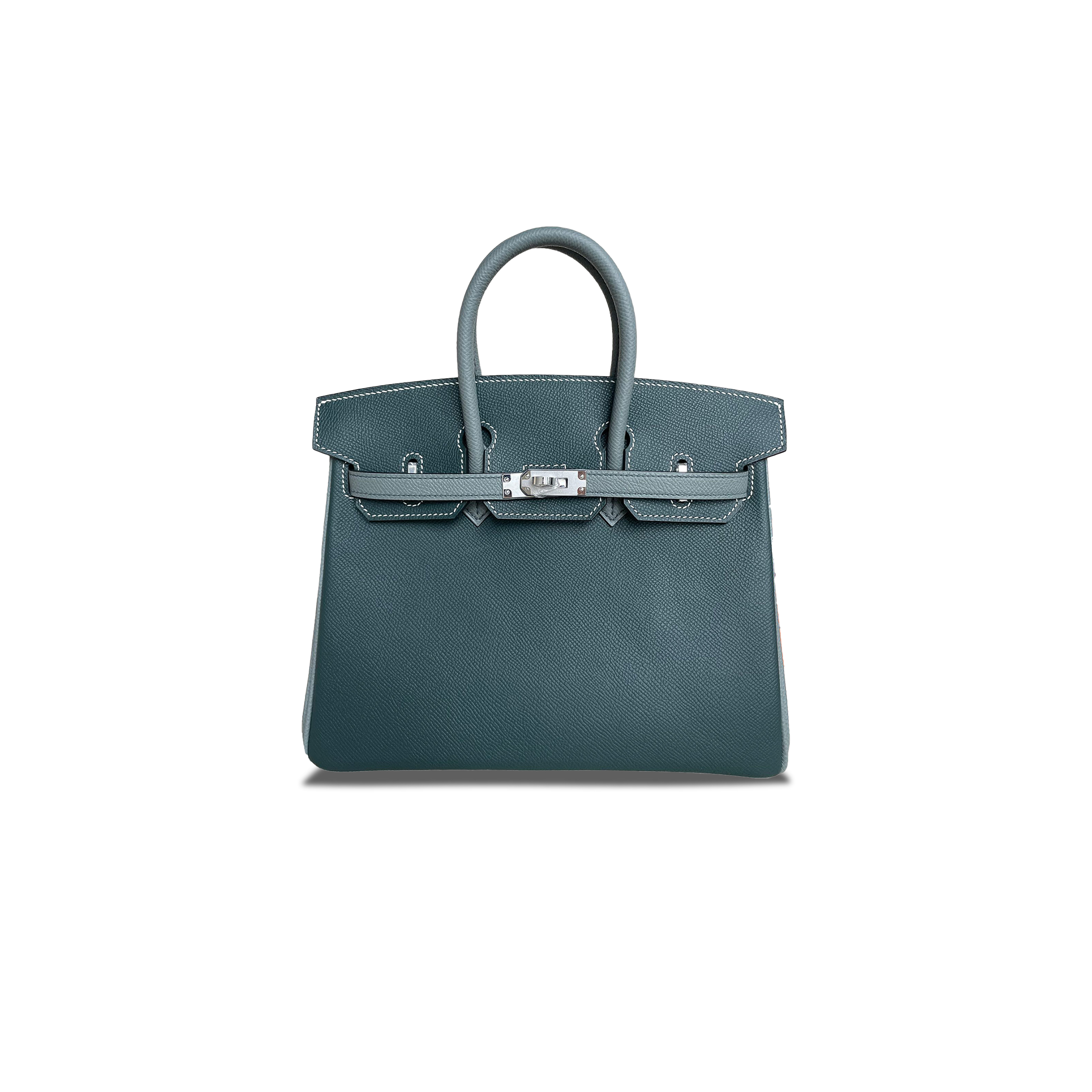 H**mes master birkin 25 epsom leather cypress green and almond green silver buckle bk256otgss (25*20*13cm)